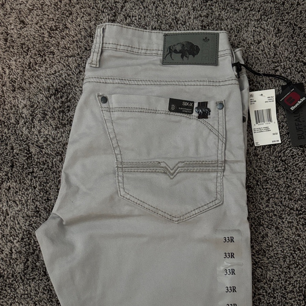 Buffalo David Bitton Men's Light Gray Slim Jeans